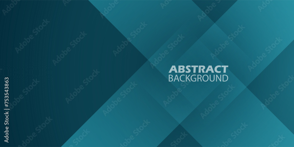 Obraz premium Abstract overlap dark green turquoise geometric gradient square design layers background with shadow and shapes. Eps10 vector
