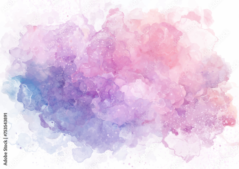 Fototapeta premium Abstract hand painted pink and purple watercolour design