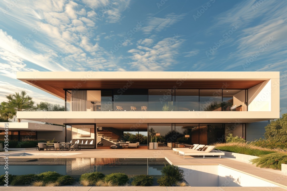 A modern house and its surroundings from a dynamic perspective A modern house and its surroundings from a dynamic perspective