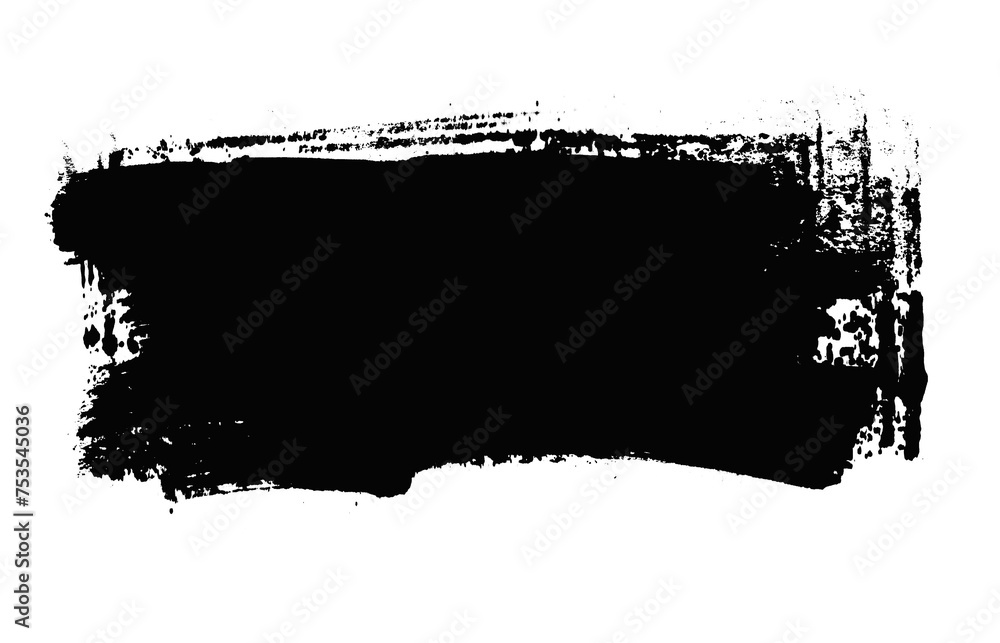 Schwarzer Banner gemalt mit einem Pinsel - Unordentliche schwarze Farbe
