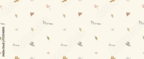 Seamless pattern in pastel colors. Mother's Day background.