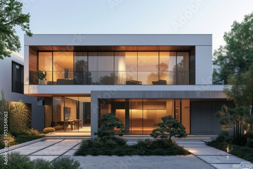 A modern minimalist house located in the heart of the city center,