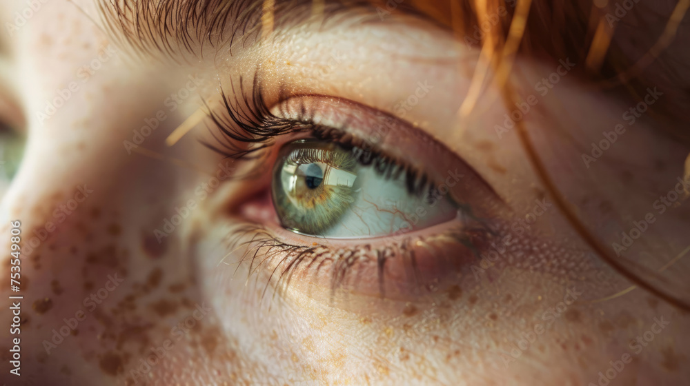 Macro view of the eye and pupil. Perfect vision. Realistic image