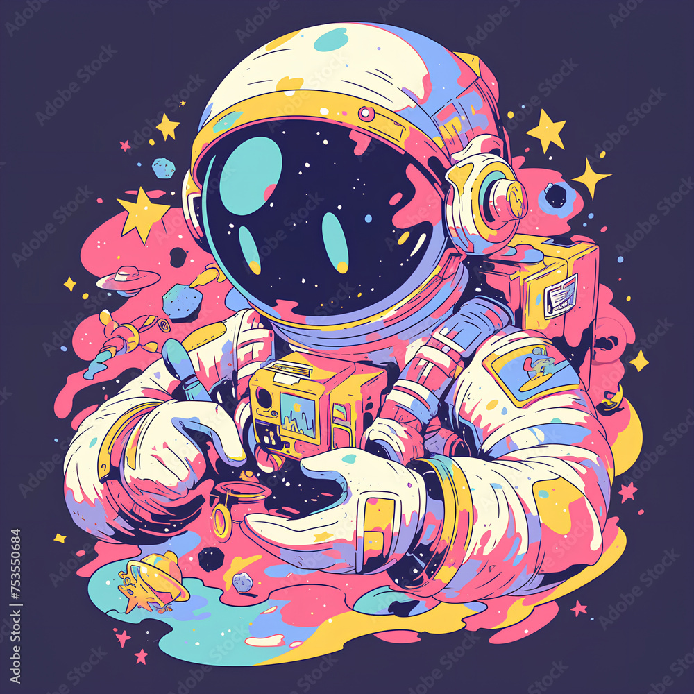 Fototapeta premium Astronaut Graffiti, t-shirt design