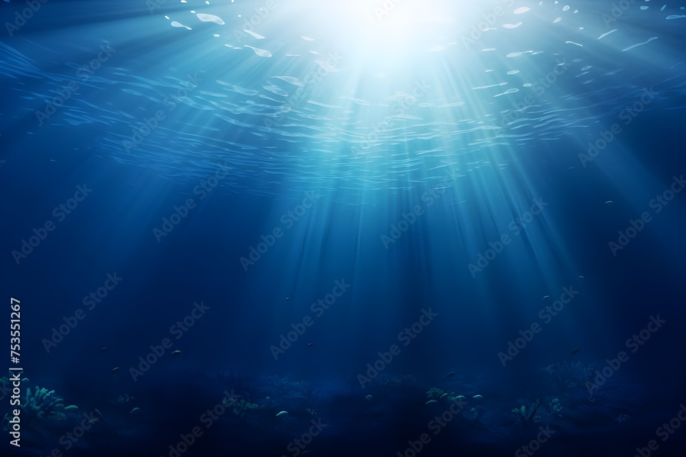 Abstract underwater backgrounds with sun beam and water ripple
