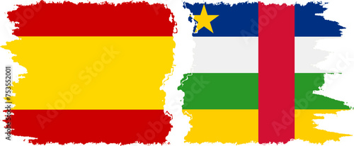 Free Download Central African Republic and Spain grunge flags connection vecto - GFXLoad