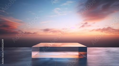 Glass podium mockup product display mockup background © Madhya Agency