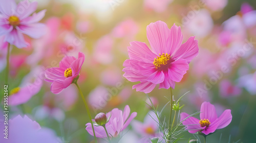 Cosmos flower blossom in garden ,