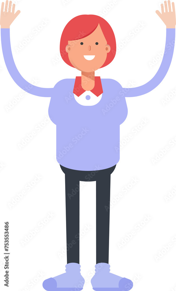Woman Character Raising Hands
Woman Character Raising Hands