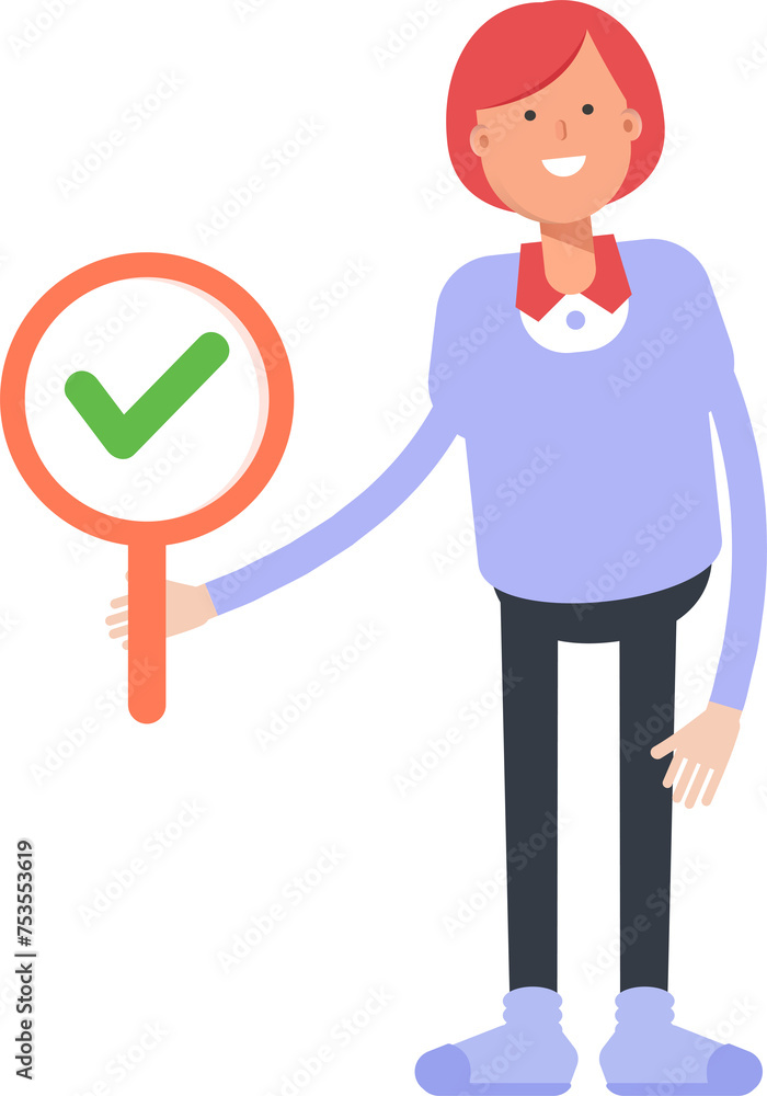 Woman Character Showing Check Mark
Woman Character Showing Check Mark