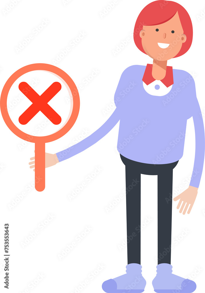 Woman Character Showing Wrong Mark
Woman Character Showing Wrong Mark