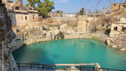 Pond at Katas Raj temple in Punjab, Pakistan