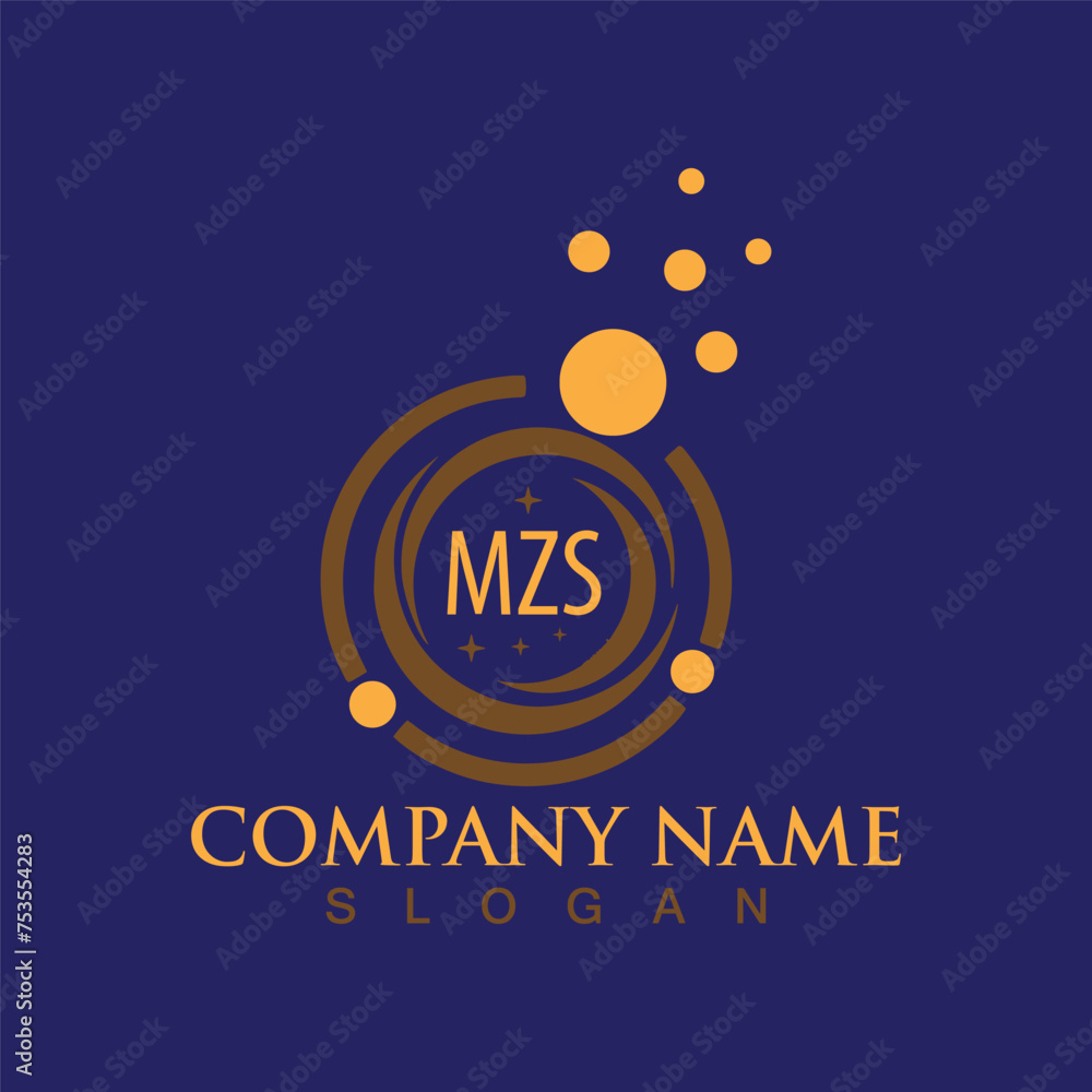 Fototapeta premium Modern letter MZS alphabet logo design with creative square symbol