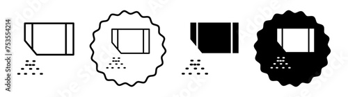 Packet soluble powder set in black and white color. Packet soluble powder simple flat icon vector