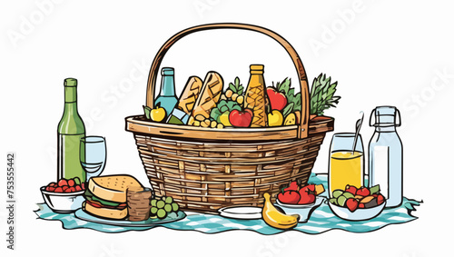 Vector de una cesta de picnic