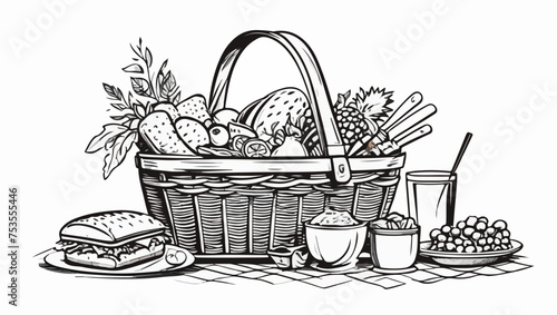 Vector de una cesta de picnic