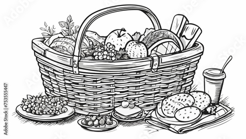 Vector de una cesta de picnic