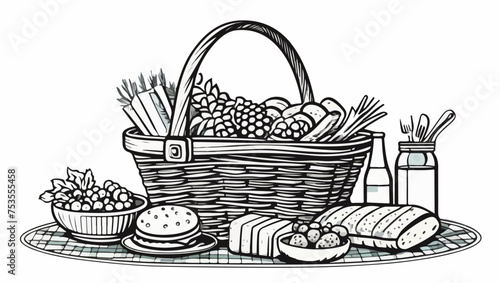 Vector de una cesta de picnic