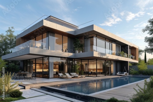 Modern house with pool © Boinah