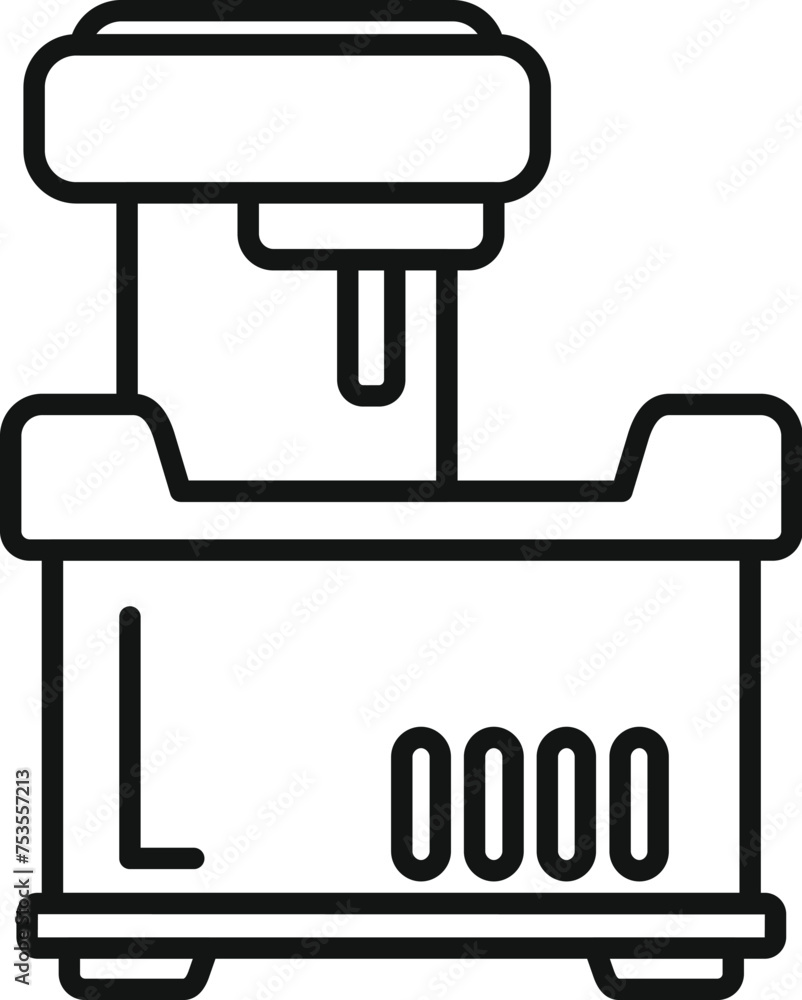 Numerical cnc machine icon outline vector. Tool industry. Beam laser control Numerical cnc machine icon outline vector. Tool industry. Beam laser control