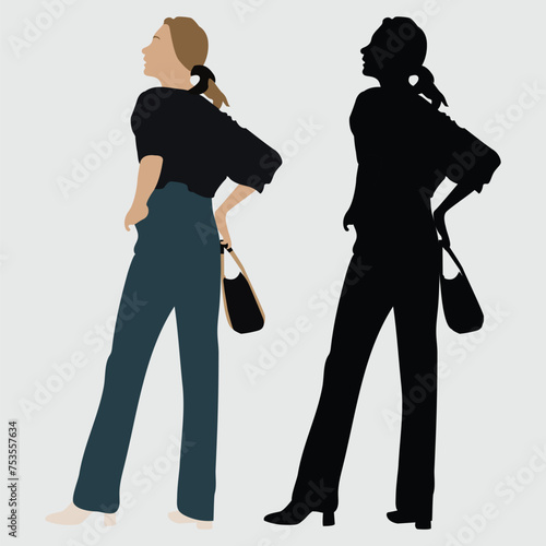 silhouette of a person with a bag
