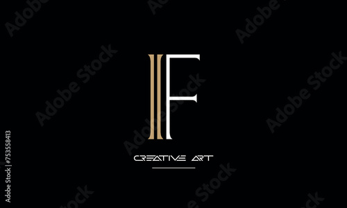 FI, IF, F, I abstract letters logo monogram
