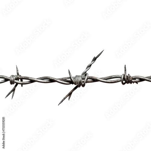 Barbed wire isolated on transparent background PNG cut out clipart.