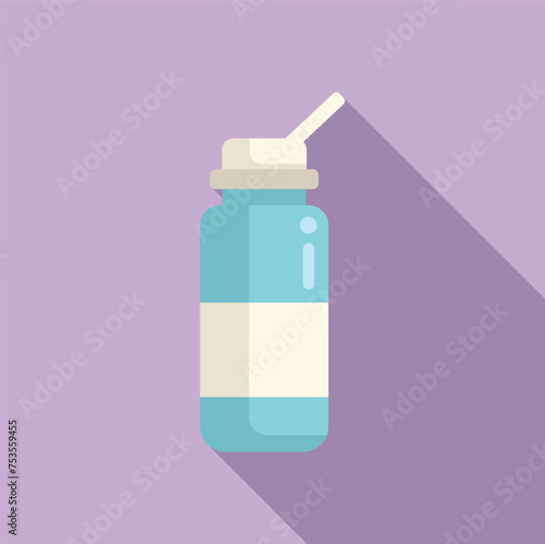 Strong potion antiviral icon flat vector. Dose medical. Vaccination system glass