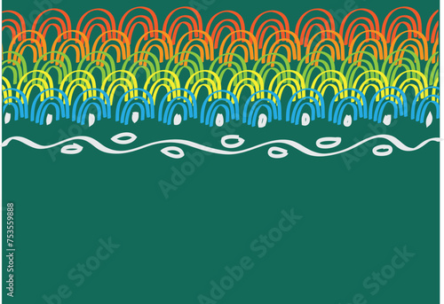 Abstract Native Pattern Curve and Wavy Lines. Editable Clip Art.