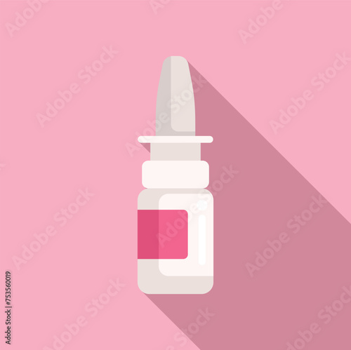 Potion dropper icon flat vector. Nose spray bottle. Medical allergy vitamin