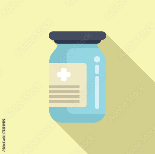 Strong potion medical icon flat vector. People dose. Therapy dosage shot