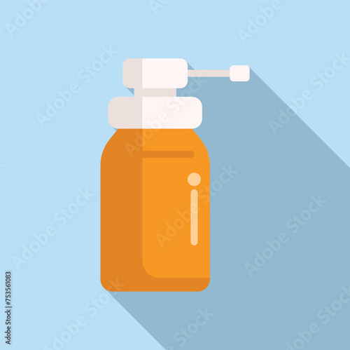 Spray bottle icon flat vector. Shield resistance potion. Pandemic dosage