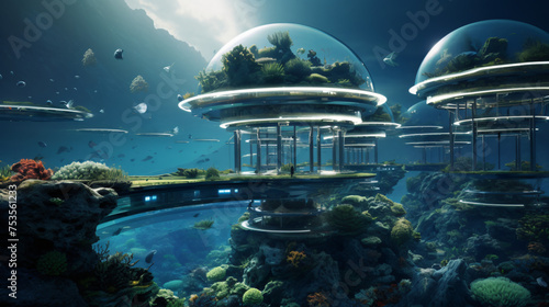 Futuristic underwater habitats architecture