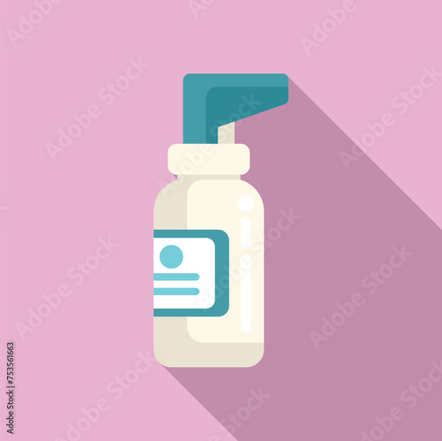 Nose spray body icon flat vector. Strong healthcare. Dose vaccination medicine