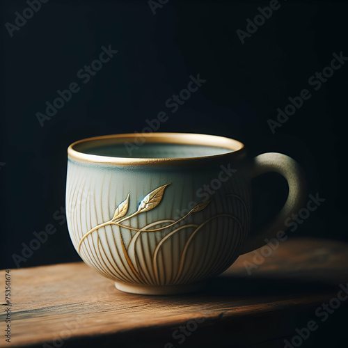 The beauty of kintsugi pottery set against a dark background