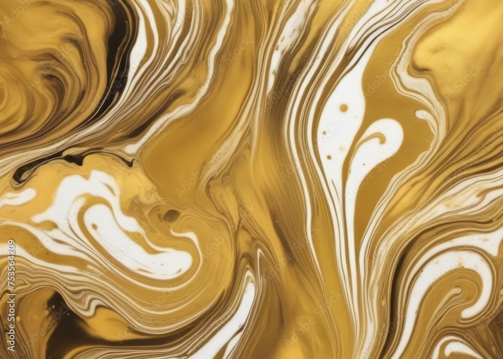 Fototapeta premium Gold fluid art marbling textured background