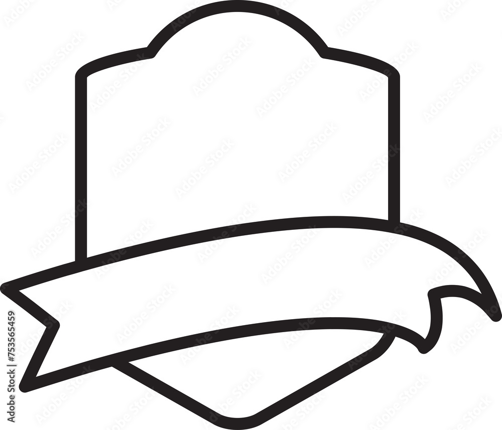 Shield with Ribbon Badge Line Art
Shield with Ribbon Badge Line Art