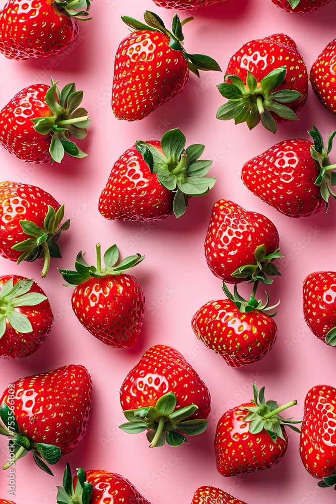 Fresh juicy strawberries on a pink background Fresh juicy strawberries on a pink background