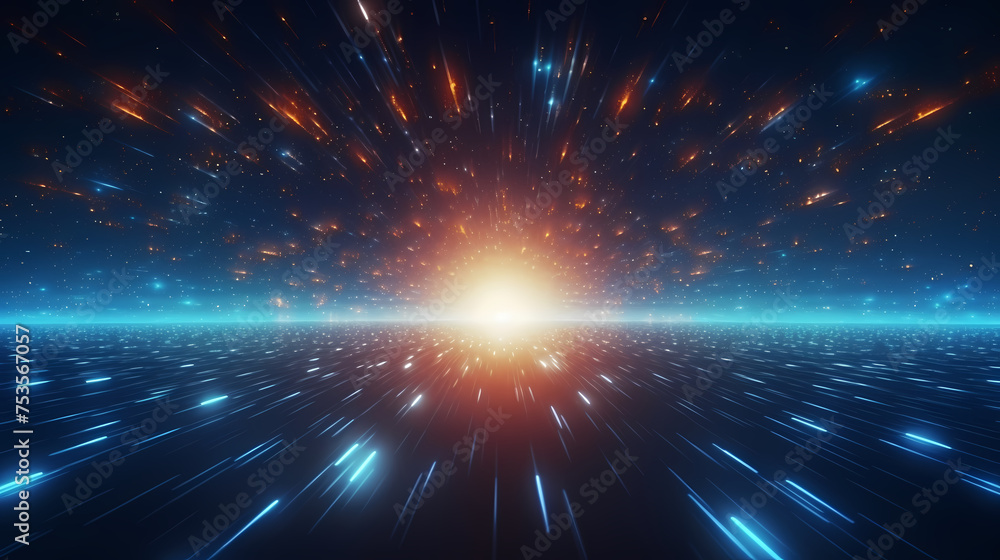 In a mesmerizing celestial spectacle, ethereal beams of light converge into a stunning sight In a mesmerizing celestial spectacle, ethereal beams of light converge into a stunning sight