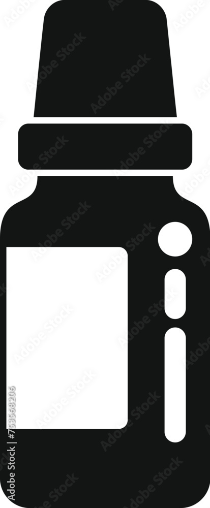 Medical bottle icon simple vector. Strong potion vitamin. System jab remedy - obrazy, fototapety, plakaty 