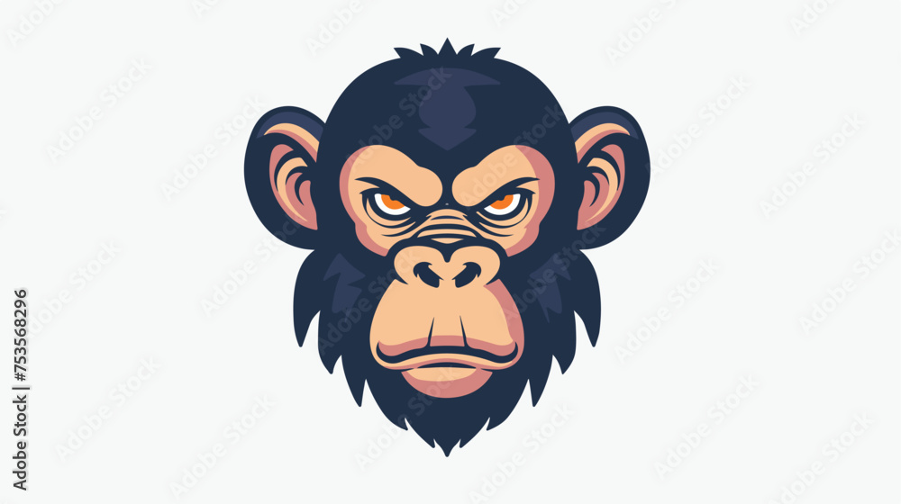Monkey head logo design concept vector.
