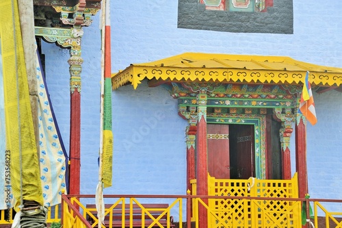 Door, Pemayangtsi Buddhist Monastery, Pemayangtse, Pelling, Sikkim, India, Asia photo