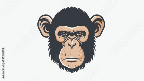 Monkey head logo design concept vector.