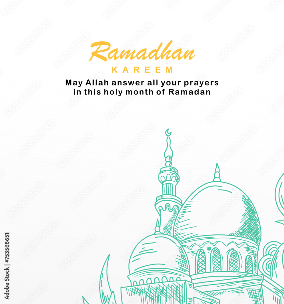 Ramadan background with striped mosque icon. suitable for posters for Ramadan, Eid al-Fitr, Eid Mubarak, Eid al-Adha, Muharram, etc.