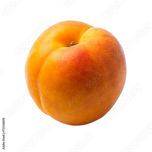 Ripe apricot isolated on transparent background.