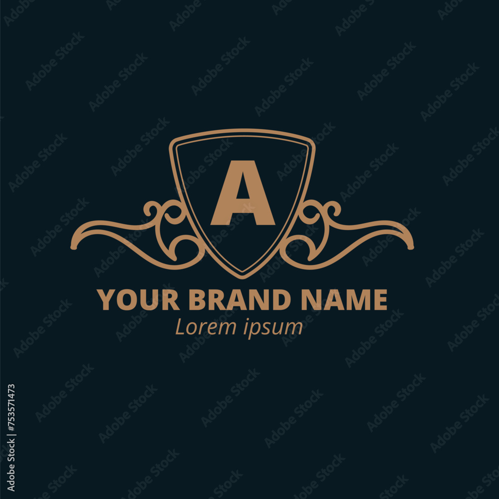 Luxury gold, royal brand, monogram luxury log Luxury gold, royal brand, monogram luxury log
