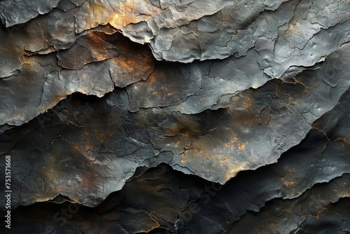 Close-up of rugged stone surface with bronze and gold shades evoking a strong and enduring nature