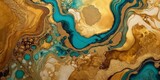 abstract fluid art painting with alcohol ink, liquid design illustration with gold paths, wallpaper background with luxury