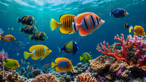 Underwater Scenery with Fish 3D Wallpaper 