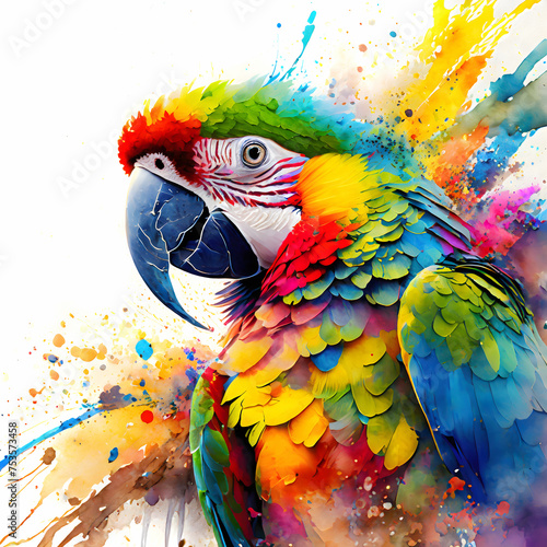 Lively parrot portrait photo